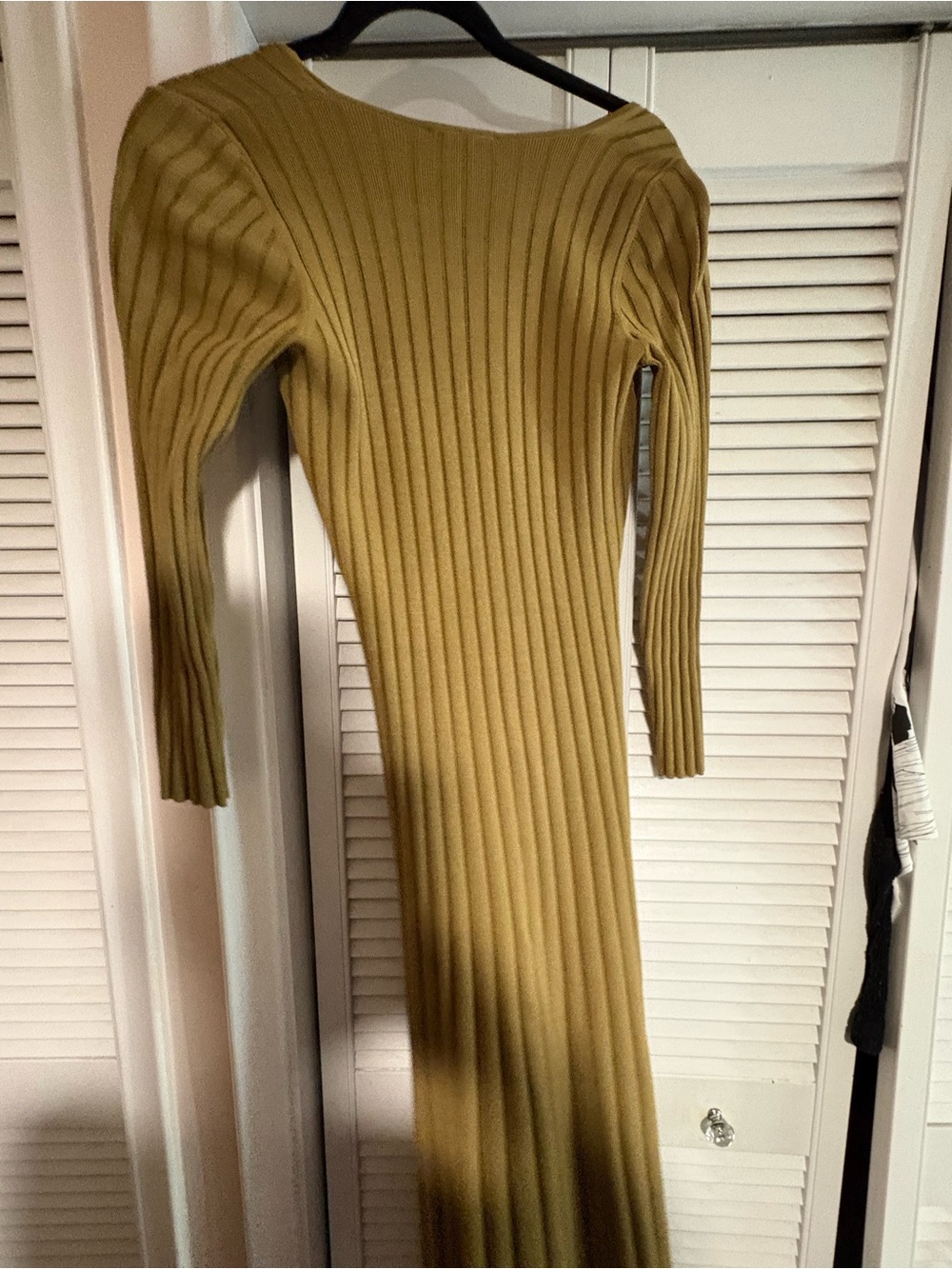 Sandro Olive Ribbed Sweater dress - Olive - Picture 4 of 4